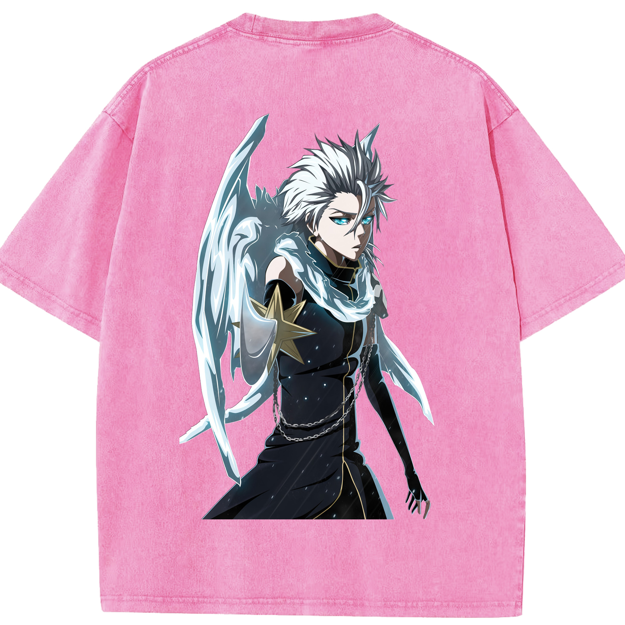 （画像用） ブリーチ 日番谷冬獅郎（ひつがや とうしろう） BLEACH Hitsugaya Toushirou 綿100% ヴィンテージ風 半袖Tシャツ（背面プリント）